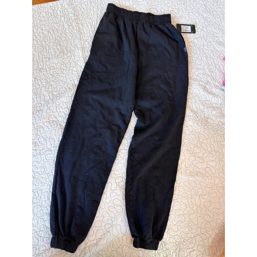NUX Sunday Sweat Black Organic Cotton Joggers PW0242 Small